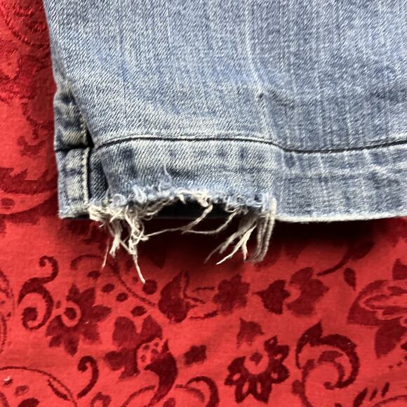 7 For All Mankind Dojo Jeans Women 25x28" Blue Denim Pants Flare Distressed 7FAM - Picture 12 of 14